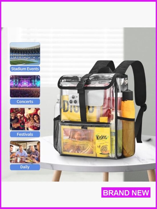 Clear Stadium Backpack for Concerts Sports Events Multi-Pocket PVC Small main image 4